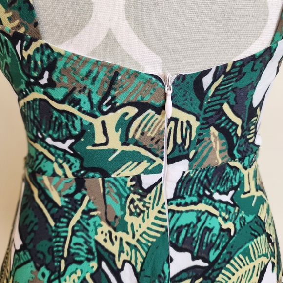 Tropical Green Halter Dress Size XS Open Back Summer Print - Picture 6 of 10